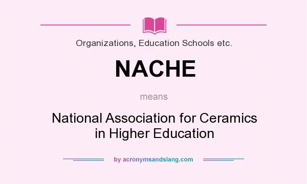 What does NACHE mean? It stands for National Association for Ceramics in Higher Education