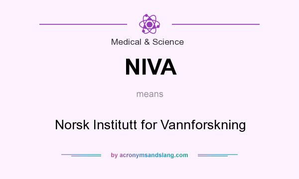 What does NIVA mean? It stands for Norsk Institutt for Vannforskning