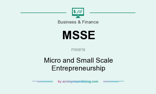 What does MSSE mean? It stands for Micro and Small Scale Entrepreneurship