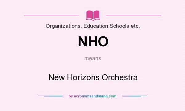 What does NHO mean? It stands for New Horizons Orchestra