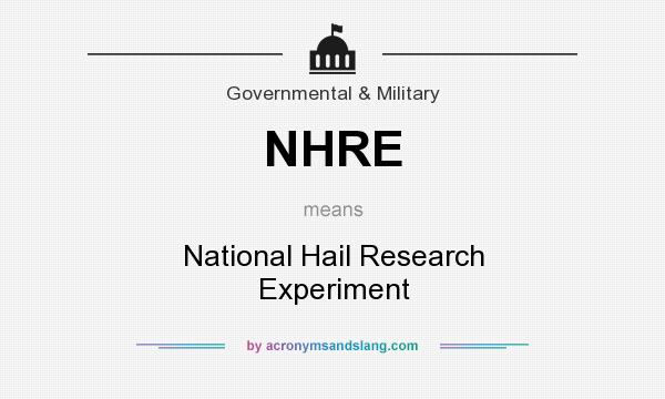 What does NHRE mean? It stands for National Hail Research Experiment