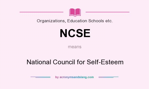 What does NCSE mean? It stands for National Council for Self-Esteem