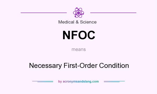 What does NFOC mean? It stands for Necessary First-Order Condition