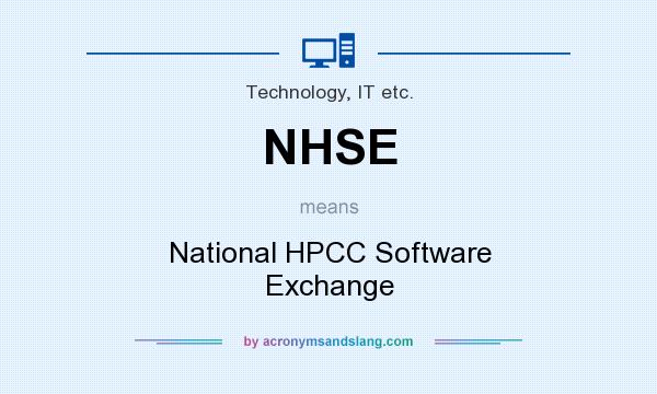 What does NHSE mean? It stands for National HPCC Software Exchange