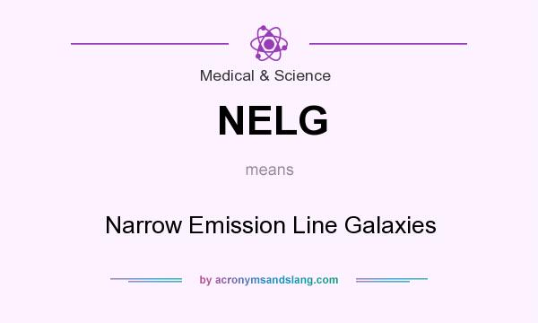 What does NELG mean? It stands for Narrow Emission Line Galaxies