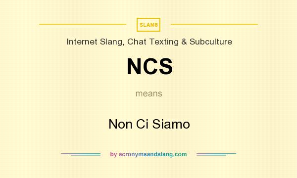 What does NCS mean? It stands for Non Ci Siamo
