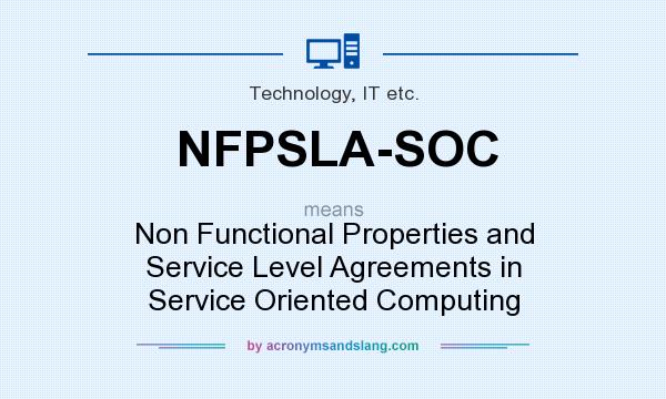 What does NFPSLA-SOC mean? It stands for Non Functional Properties and Service Level Agreements in Service Oriented Computing