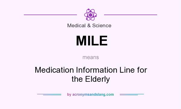 What does MILE mean? It stands for Medication Information Line for the Elderly