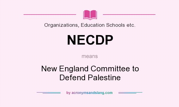What does NECDP mean? It stands for New England Committee to Defend Palestine