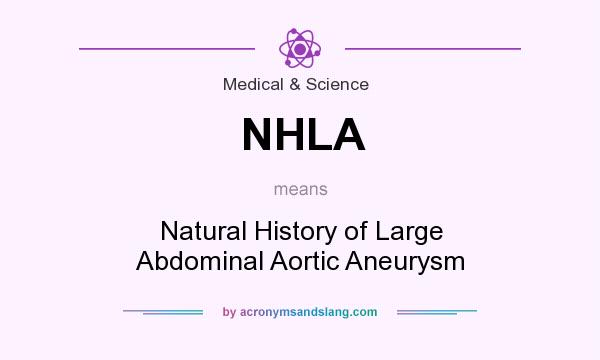 What does NHLA mean? It stands for Natural History of Large Abdominal Aortic Aneurysm