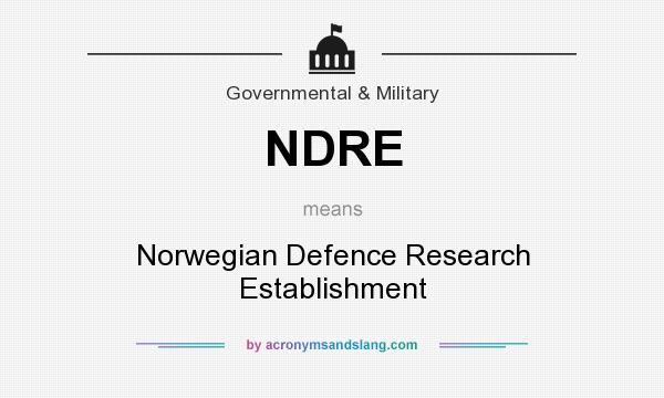 What does NDRE mean? It stands for Norwegian Defence Research Establishment