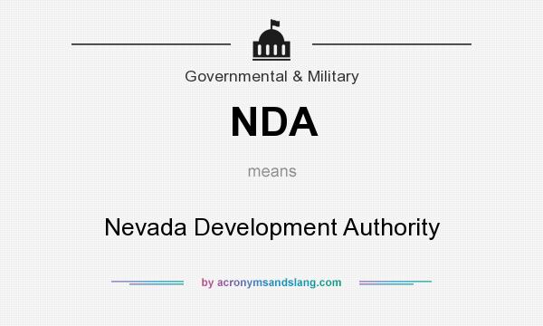 What does NDA mean? It stands for Nevada Development Authority