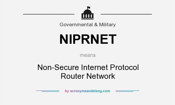 What does NIPRNET mean? It stands for Non-Secure Internet Protocol Router Network
