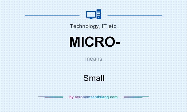 What does MICRO- mean? It stands for Small