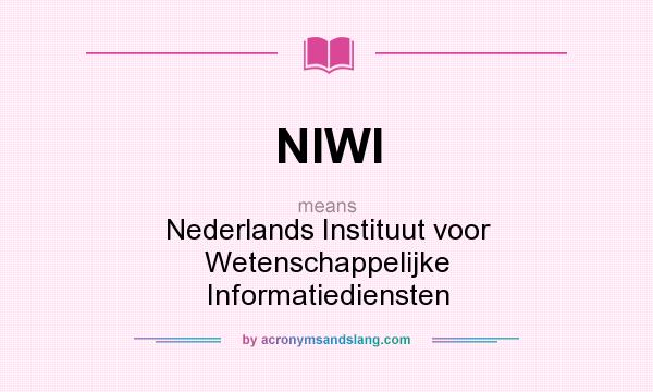 What does NIWI mean? It stands for Nederlands Instituut voor Wetenschappelijke Informatiediensten
