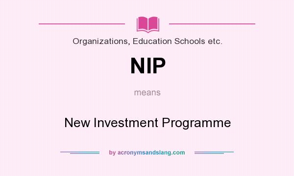 What does NIP mean? It stands for New Investment Programme