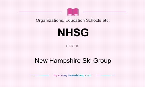 What does NHSG mean? It stands for New Hampshire Ski Group