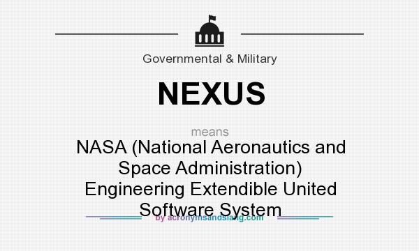 What does NEXUS mean? It stands for NASA (National Aeronautics and Space Administration) Engineering Extendible United Software System