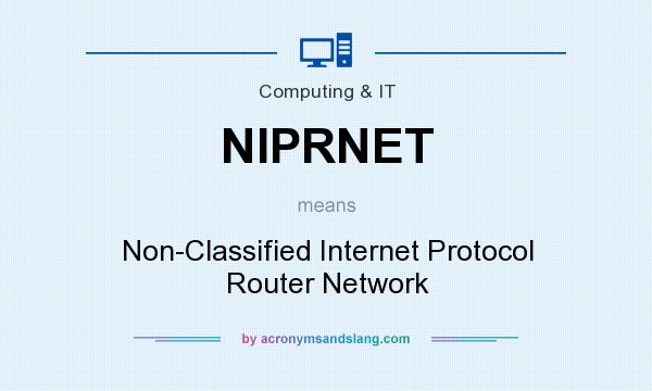 What does NIPRNET mean? It stands for Non-Classified Internet Protocol Router Network