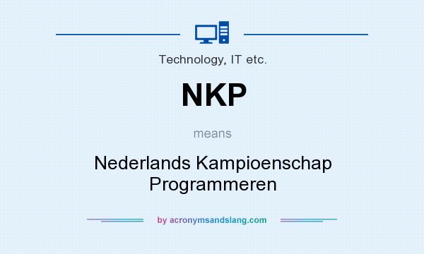 What does NKP mean? It stands for Nederlands Kampioenschap Programmeren