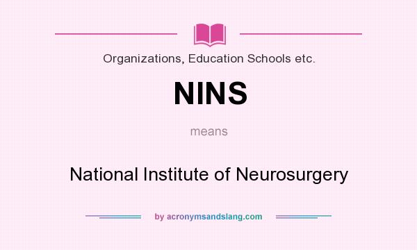 What does NINS mean? It stands for National Institute of Neurosurgery