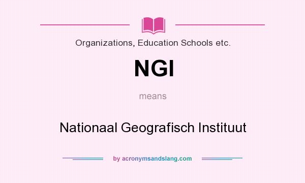 What does NGI mean? It stands for Nationaal Geografisch Instituut
