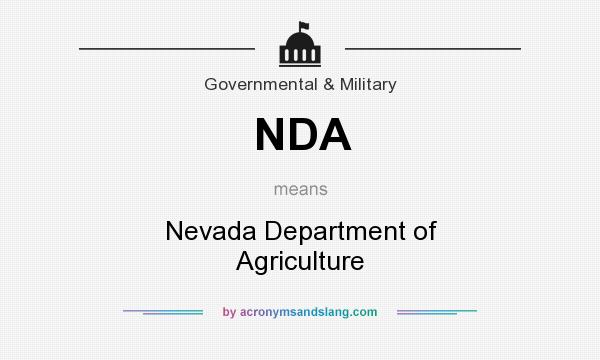 What does NDA mean? It stands for Nevada Department of Agriculture