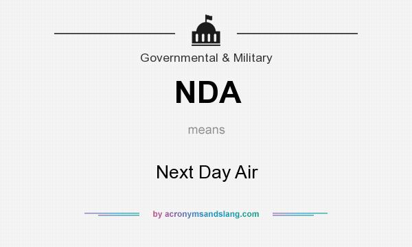 What does NDA mean? It stands for Next Day Air