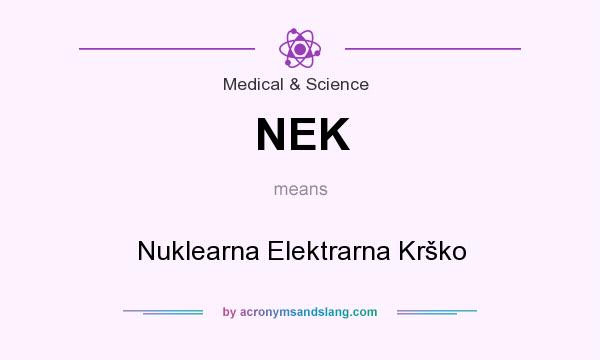 What does NEK mean? It stands for Nuklearna Elektrarna Krško