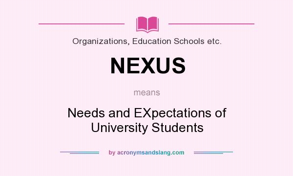 What does NEXUS mean? It stands for Needs and EXpectations of University Students