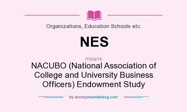 What does NES mean? It stands for NACUBO (National Association of College and University Business Officers) Endowment Study