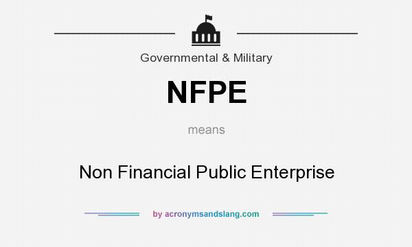 What does NFPE mean? It stands for Non Financial Public Enterprise