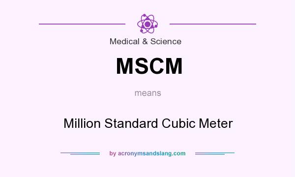 What does MSCM mean? It stands for Million Standard Cubic Meter