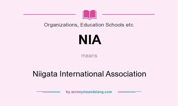 What does NIA mean? It stands for Niigata International Association