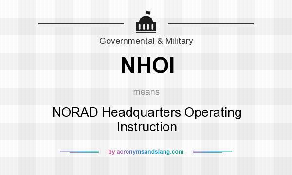 What does NHOI mean? It stands for NORAD Headquarters Operating Instruction