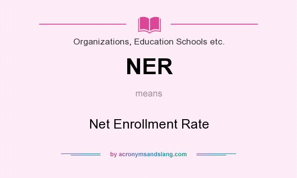 What does NER mean? It stands for Net Enrollment Rate