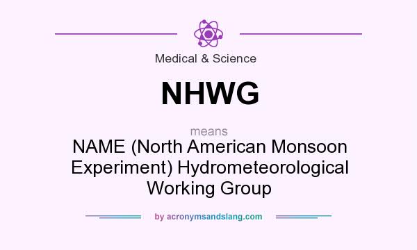 What does NHWG mean? It stands for NAME (North American Monsoon Experiment) Hydrometeorological Working Group