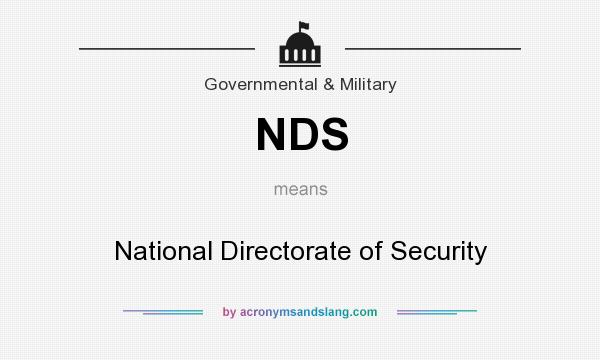 What does NDS mean? It stands for National Directorate of Security