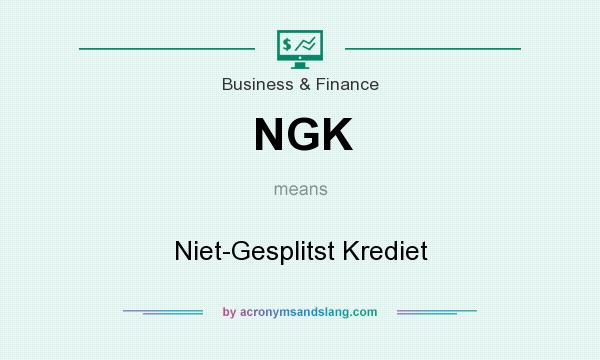 What does NGK mean? It stands for Niet-Gesplitst Krediet