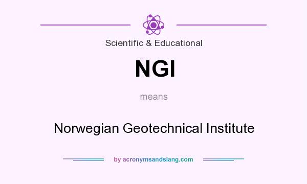 What does NGI mean? It stands for Norwegian Geotechnical Institute