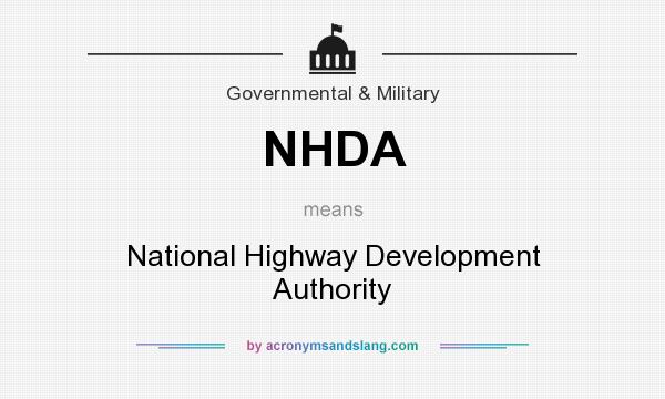 What does NHDA mean? It stands for National Highway Development Authority