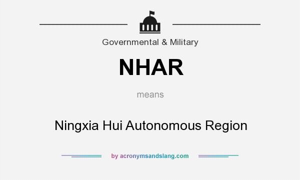 What does NHAR mean? It stands for Ningxia Hui Autonomous Region