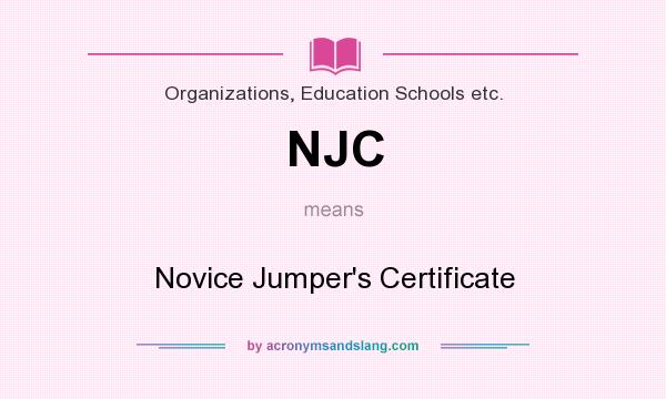 What does NJC mean? It stands for Novice Jumper`s Certificate