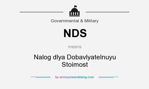 What does NDS mean? It stands for Nalog dlya Dobavlyatelnuyu Stoimost