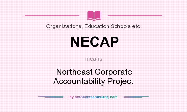 What does NECAP mean? It stands for Northeast Corporate Accountability Project