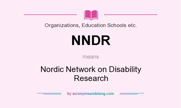 What does NNDR mean? It stands for Nordic Network on Disability Research