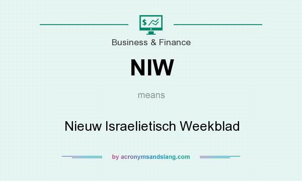 What does NIW mean? It stands for Nieuw Israelietisch Weekblad