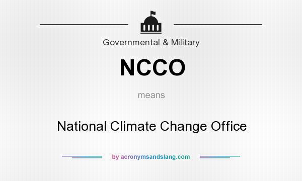 What does NCCO mean? It stands for National Climate Change Office