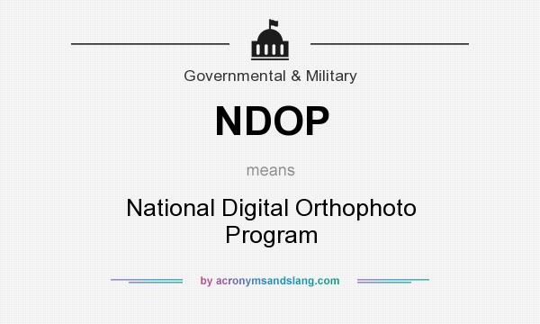 What does NDOP mean? It stands for National Digital Orthophoto Program