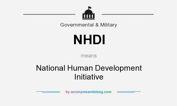 What does NHDI mean? It stands for National Human Development Initiative